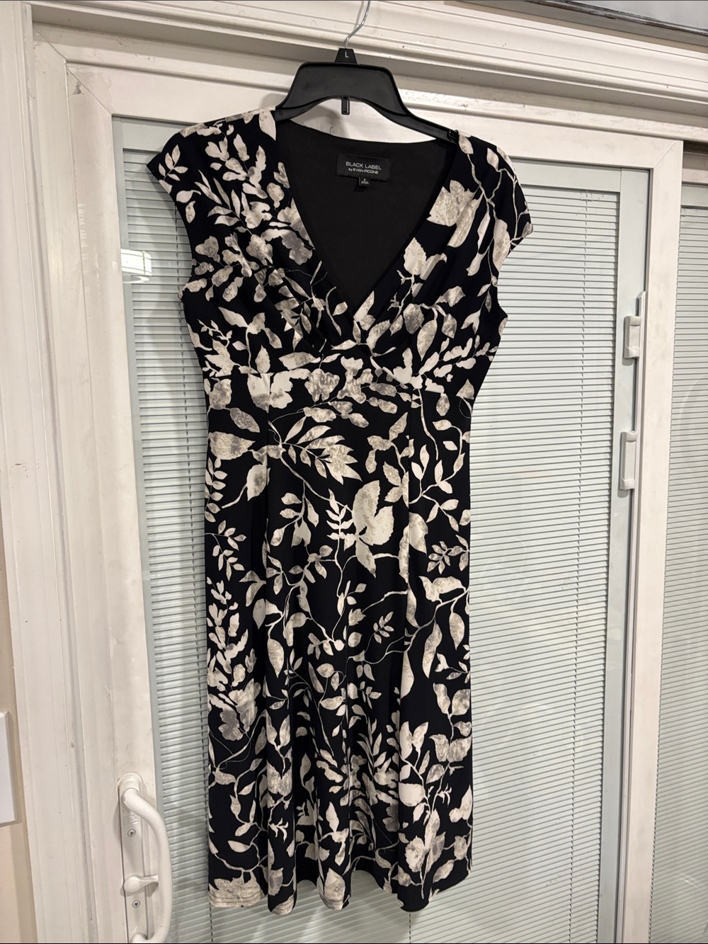 Black Label Black Dress with Cream Floral Print